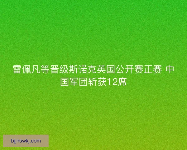 雷佩凡等晋级斯诺克英国公开赛正赛 中国军团斩获12席