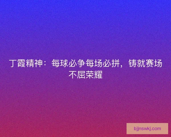 丁霞精神：每球必争每场必拼，铸就赛场不屈荣耀