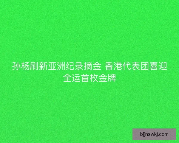 孙杨刷新亚洲纪录摘金 香港代表团喜迎全运首枚金牌 孙杨刷新亚洲纪录摘金 香港代表团喜迎全运首枚金牌